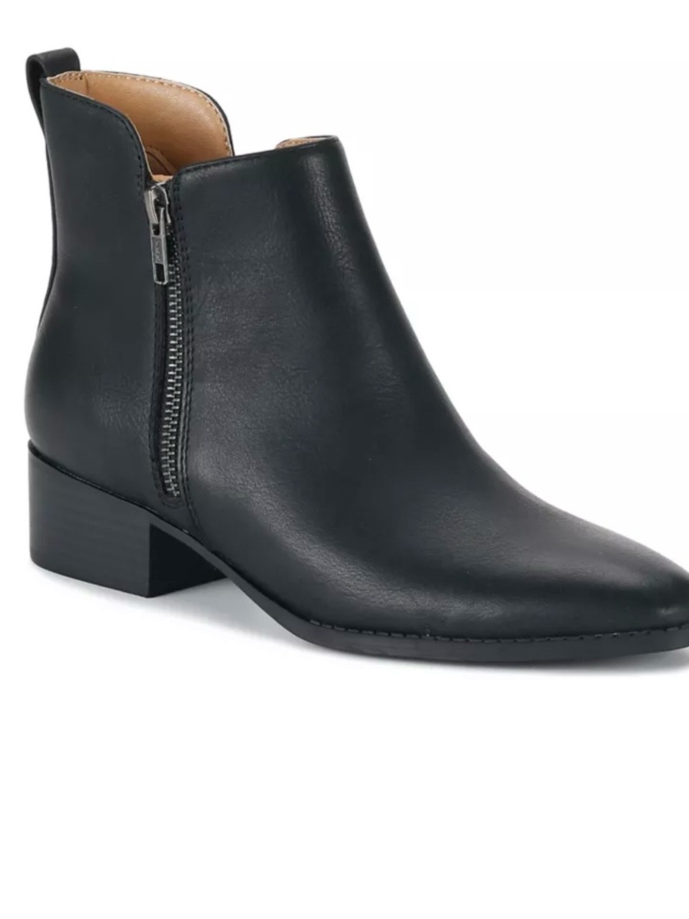 Wonderly Black Side-Zip Leather Ankle Bootie from Belk